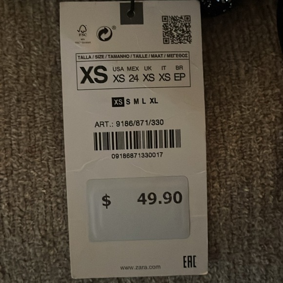 Zara Black Glittery Cutout Dress. Size: XS New With Tags Never Worn - Picture 5 of 5